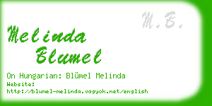 melinda blumel business card